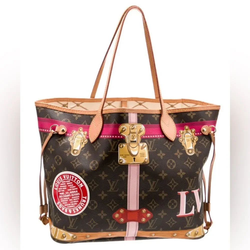 AUTHENTIC *Louis Vuitton* Ltd Edition Neverfull Trunks & Bags Tote MM